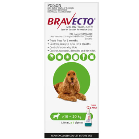 브라벡토 스팟 온 독스 (Bravecto Spot on Dogs) 10-20 kg - 강아지용