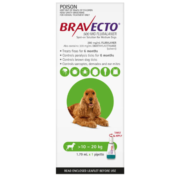 브라벡토 스팟 온 독스 (Bravecto Spot on Dogs) 10-20 kg - 강아지용