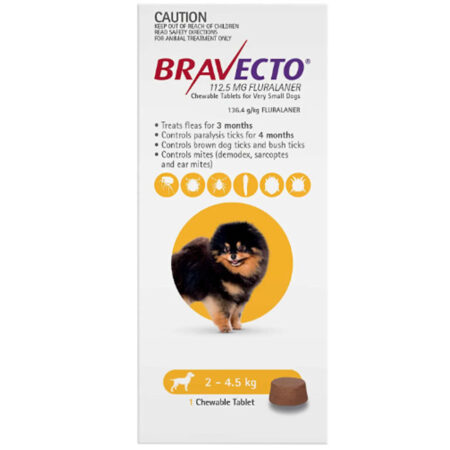 브라벡토 포 독스(Bravecto For Dogs) 2-4.5 kg 강아지용