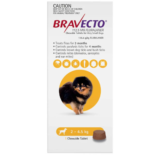 브라벡토 포 독스(Bravecto For Dogs) 2-4.5 kg 강아지용
